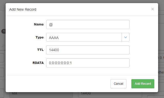 AAAA DNS record